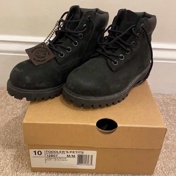 Timberland premium black boots toddler size 10 - Picture 1 of 5